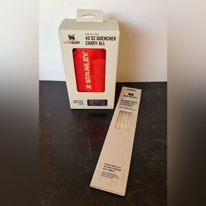 Stanley All Day 40 oz Quencher Carry-All. Extra Stanley straws included!